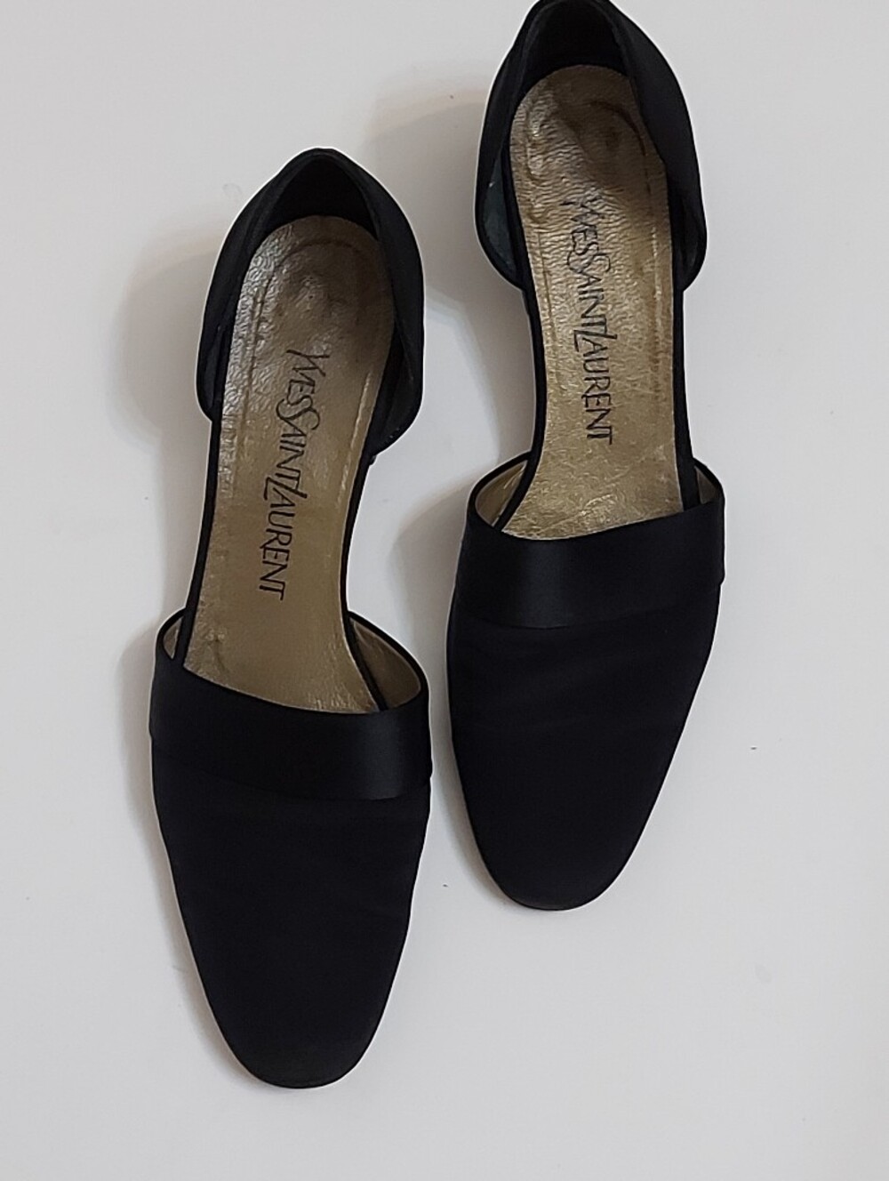 Yves Saint Laurent Black Satin D'Orsay Flats​#YSLshoes​#SaintLaurent​